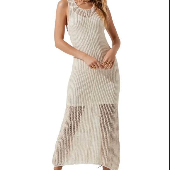 NEW WITH TAGS! ASTR the Label: Palmer Crochet Column Midi Dress M - Picture 1 of 4
